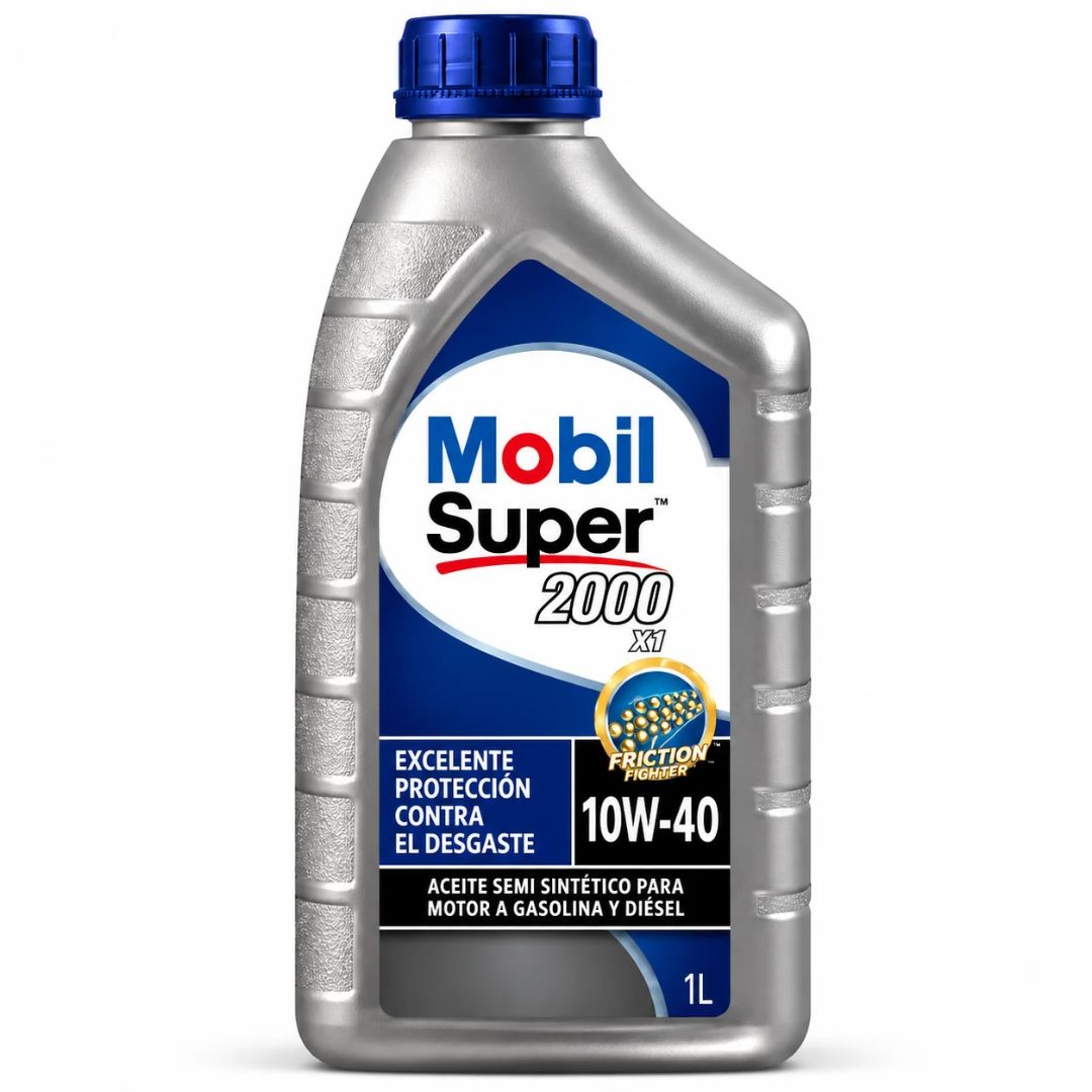 ACEITE DE MOTOR MOBIL 10W40 SUPER 2000 FÓRMULA P SEMI-SINTÉTICO 1 LITROS