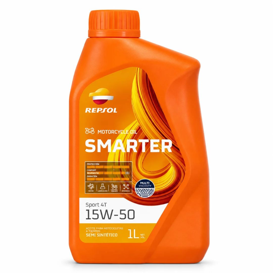 ACEITE REPSOL MOTO SMARTER SPORT 4T 15W50 SEMI SYNT 1 LITROS