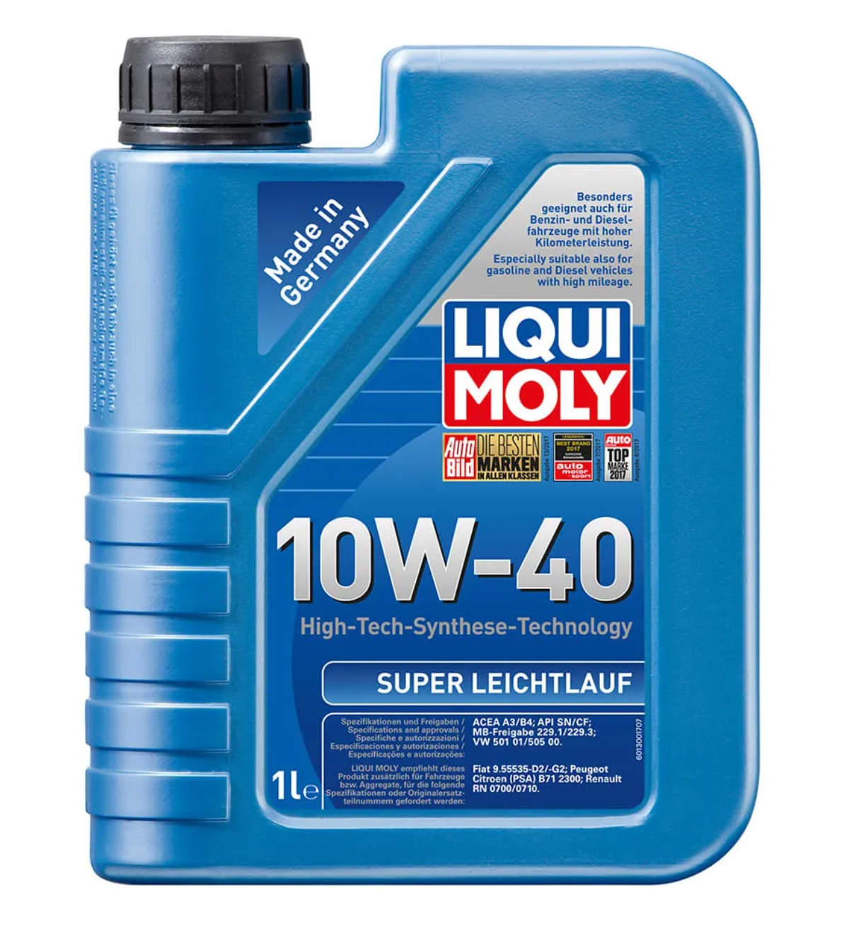 ACEITE DE MOTOR 10W/40 SUPER LEICHTLAUF SINTETICO 1L. LIQUI MOLY