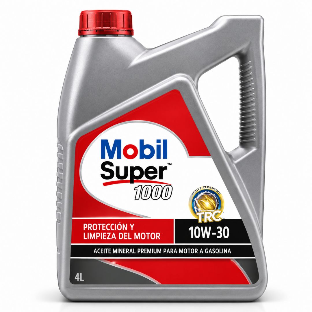 ACEITE DE MOTOR MOBIL 10W30 SUPER 1000 MINERAL GASOLINA 4 LITROS