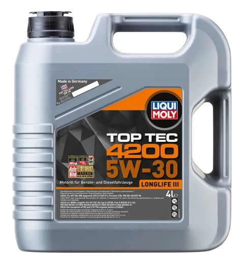 ACEITE DE MOTOR 5W/30 LIQUI MOLY TOP TEC 4200 4L. SINTETICO.
