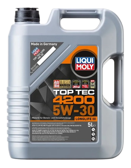 ACEITE DE MOTOR 5W/30 LIQUI MOLY TOP TEC 4200 5L. SINTETICO.