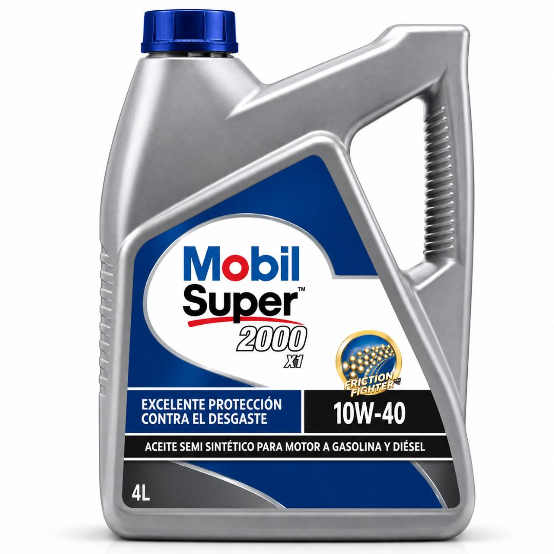 ACEITE DE MOTOR MOBIL 10W40 SUPER 2000 FORMULA P SEMISINTÉTICO 4 LITROS