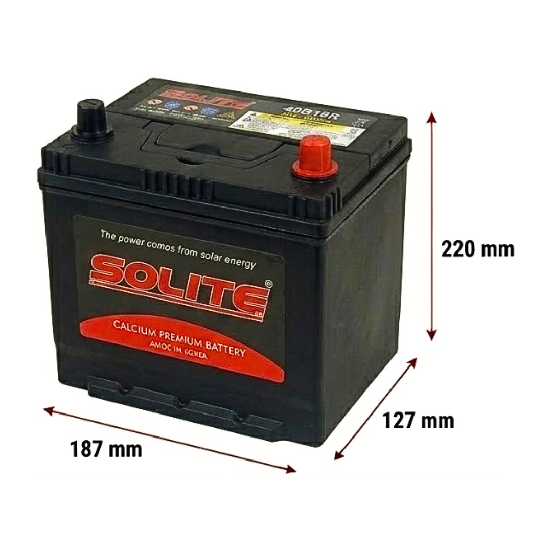 BATERIA SOLITE 35AH 12V 330CCA POSITIVO DERECHO (40B19L)