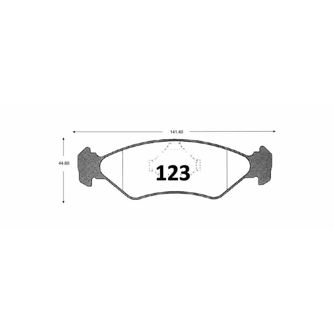 0123 PASTILLA DE FRENO DELANTERA FORD FIESTA 1.4 95. ITAL.