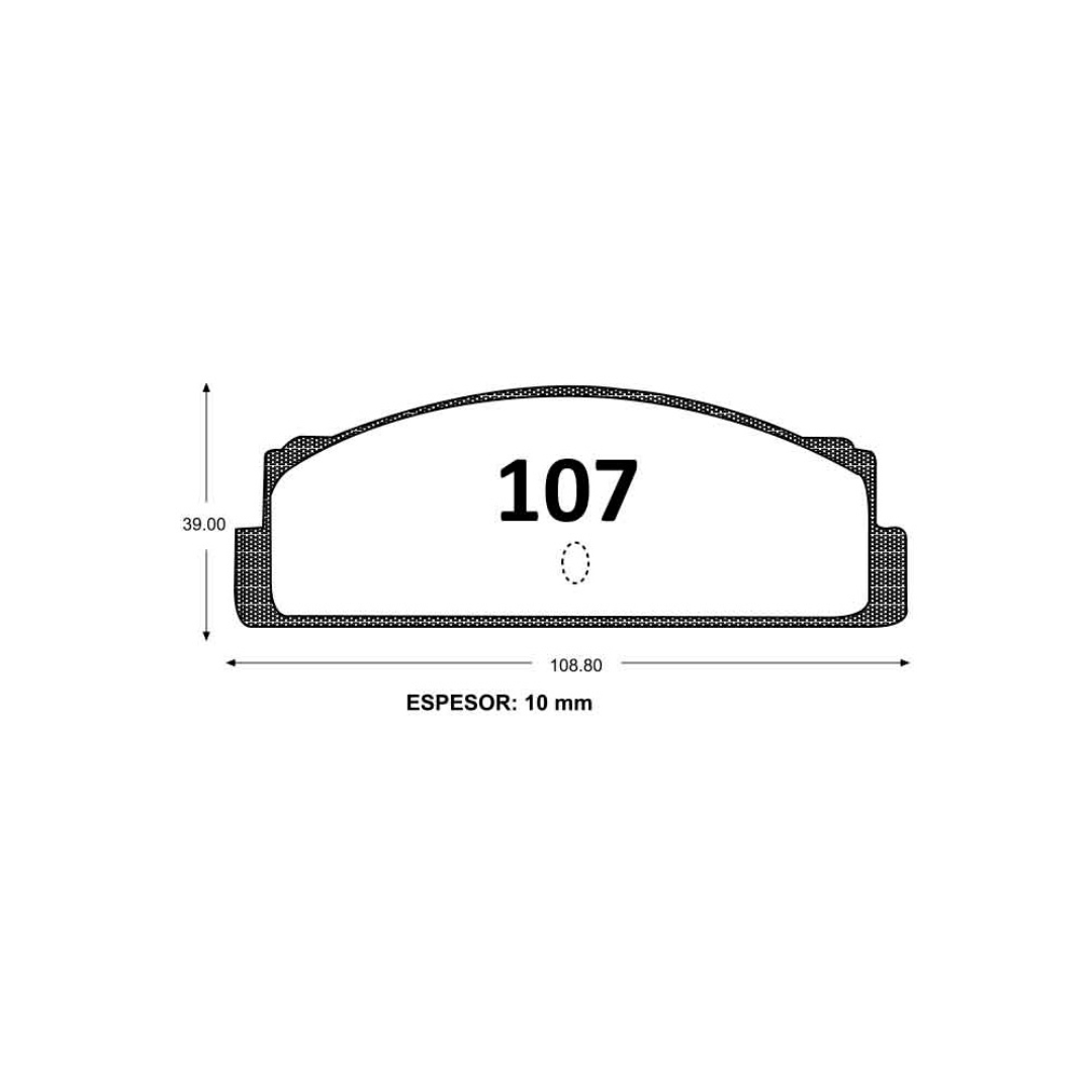0107 PASTILLA DE FRENO TRASERA FIAT 125. ITAL.