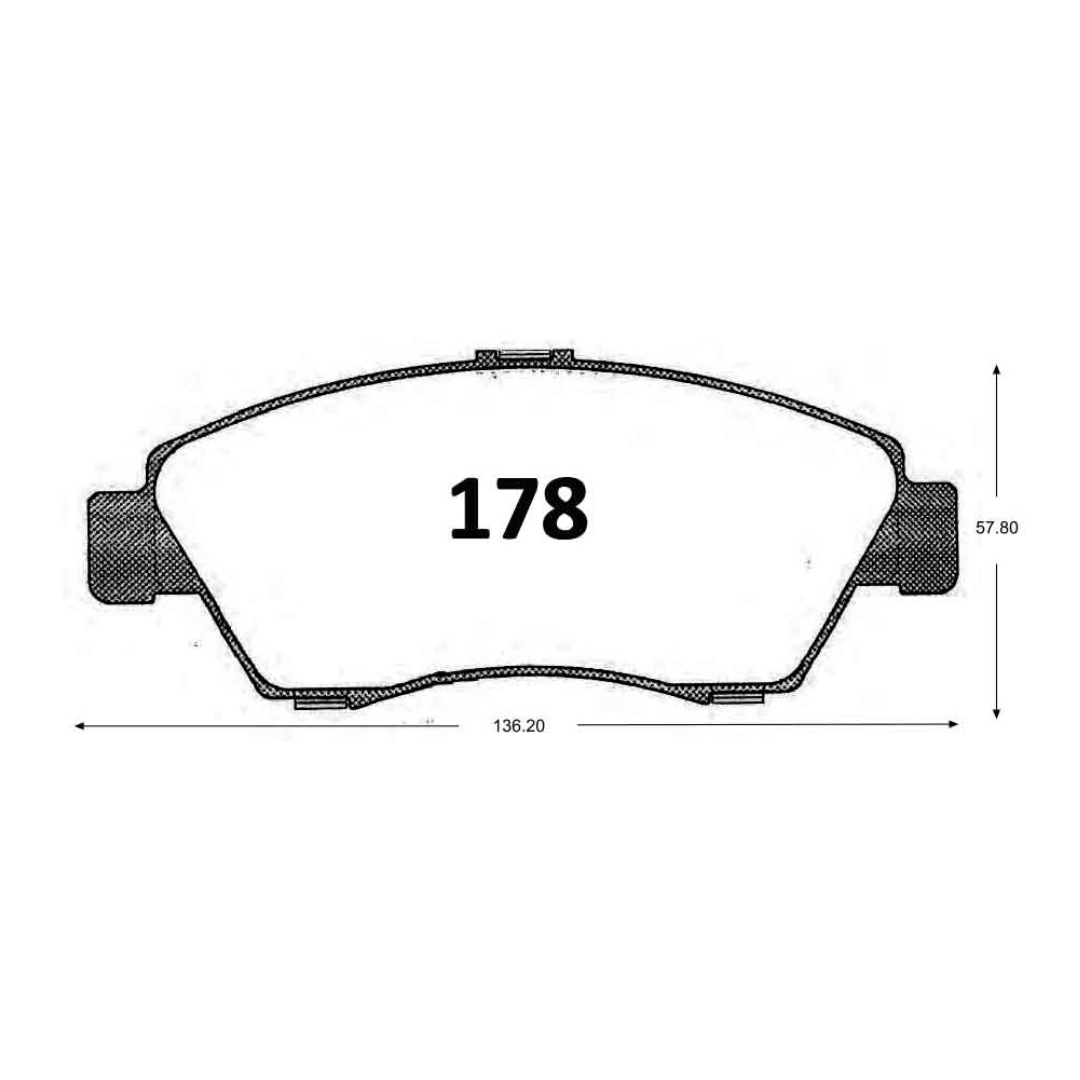 0178 PASTILLA DE FRENO DELANTERA HONDA CIVIC/ROVER 620. ITAL.