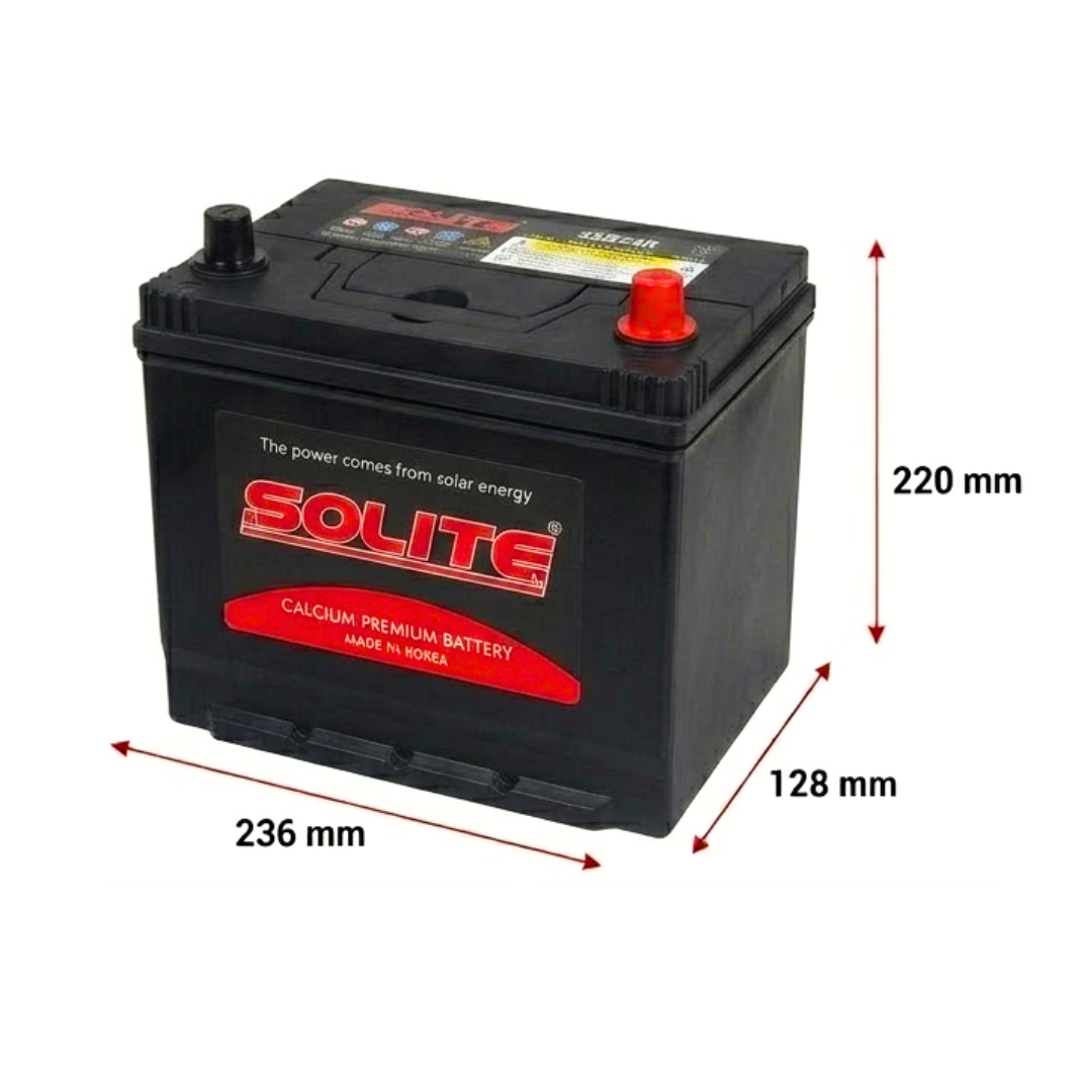 BATERIA SOLITE 45AH 12V 440CCA POSITIVO DERECHO (55B24L)