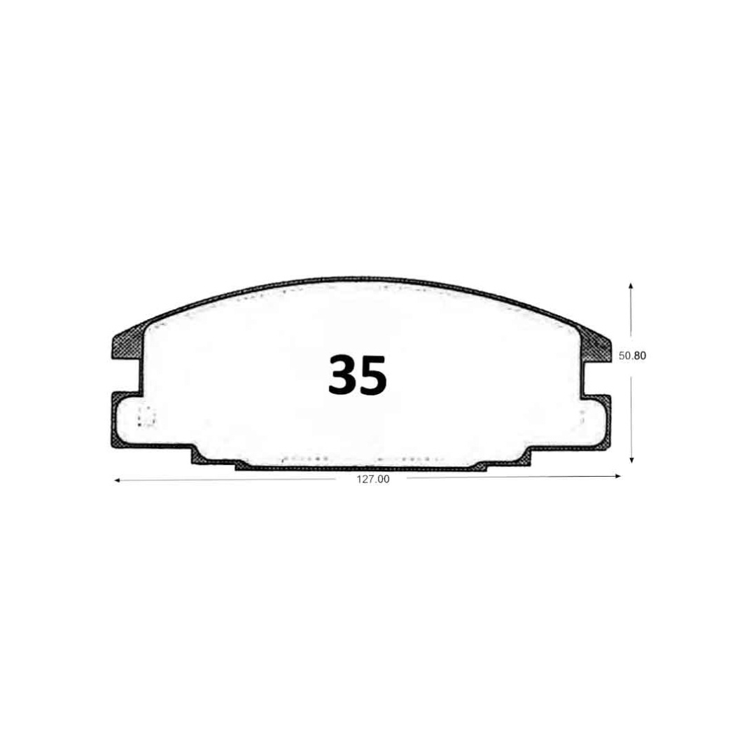 0035 PASTILLA DE FRENO DELANTERA CHEVROLET LUV 89-99. ITAL