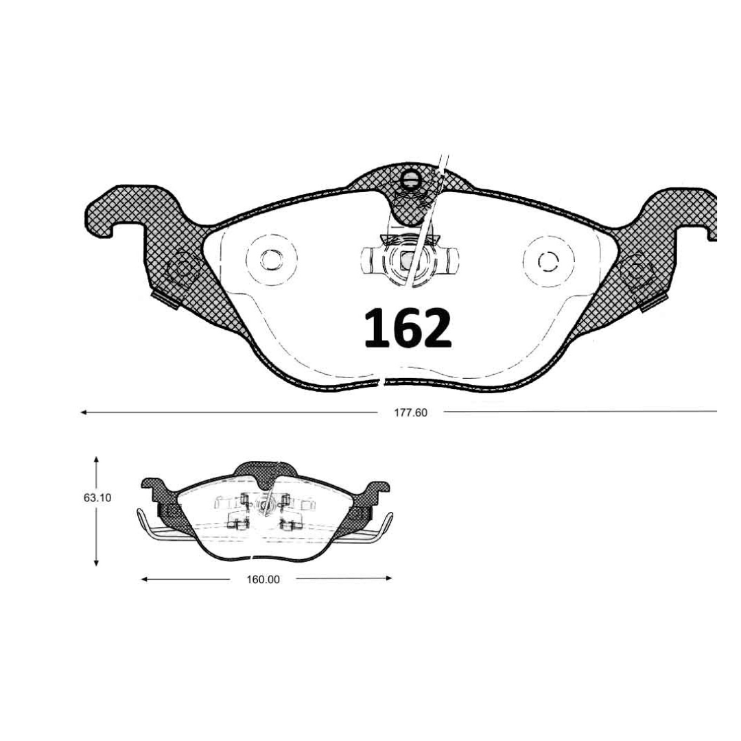 0162 PASTILLA DE FRENO DELANTERA OPEL ASTRA ALEM 99. ITAL.