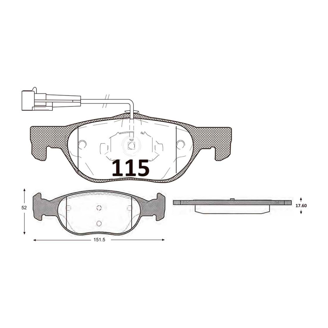 0115 PASTILLA DE FRENO DELANTERA FIAT BRAVO/ ALFA 145. ITAL.