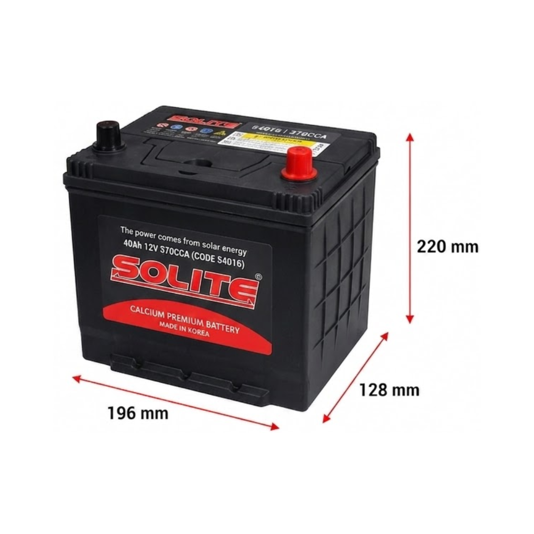BATERIA SOLITE 40AH CCA370 POSITIVO DERECHO (54016) 2