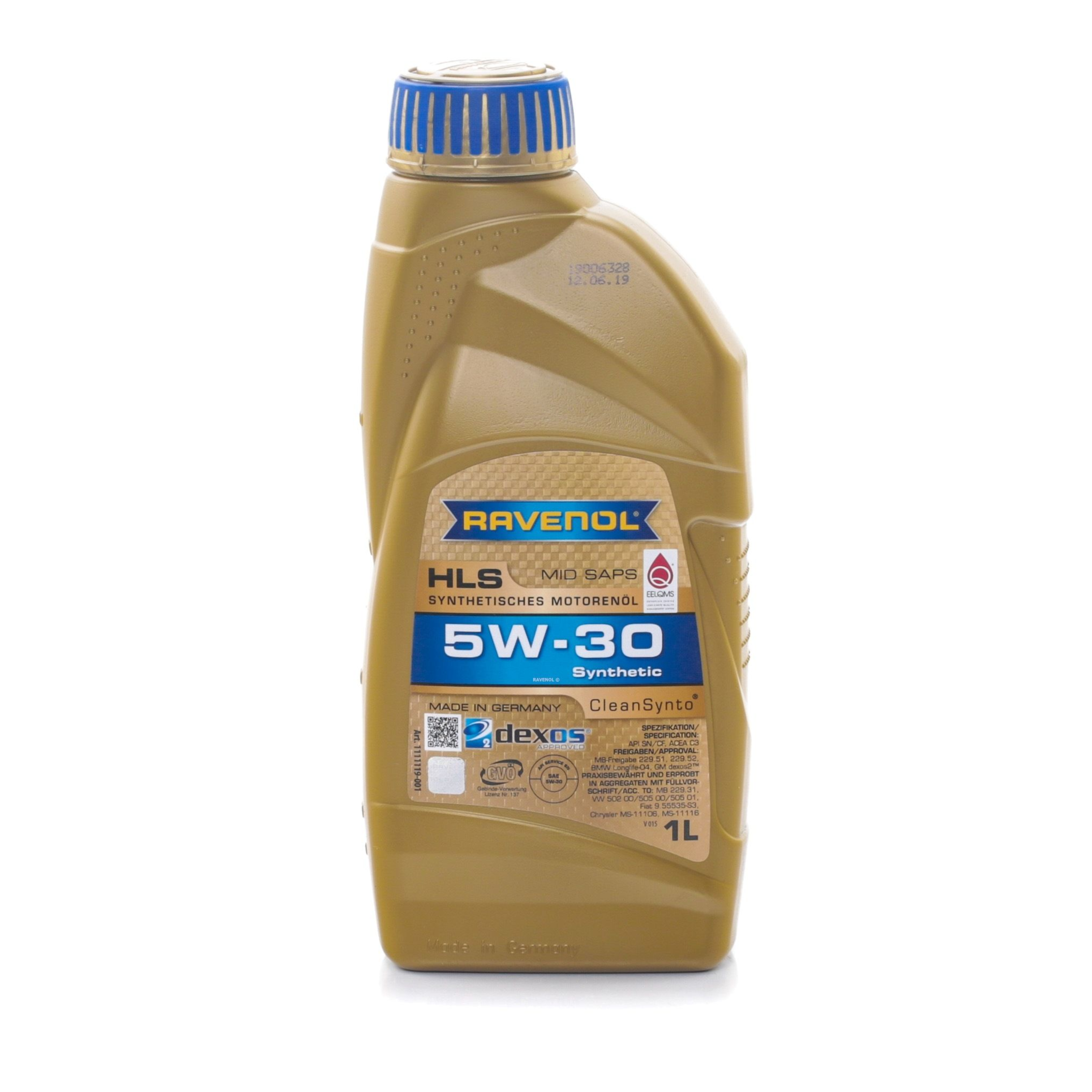 ACEITE DE MOTOR 5W/30 HLS FULL SINTETICO 1L. RAVENOL