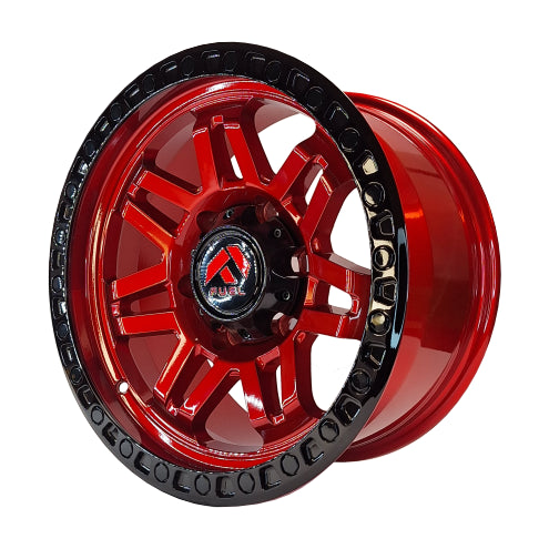 ARO 16X8.0" 6X139.7 ET0 8853 CANDY RED+ BLACK LIP (SET DE 4 LLANTAS)