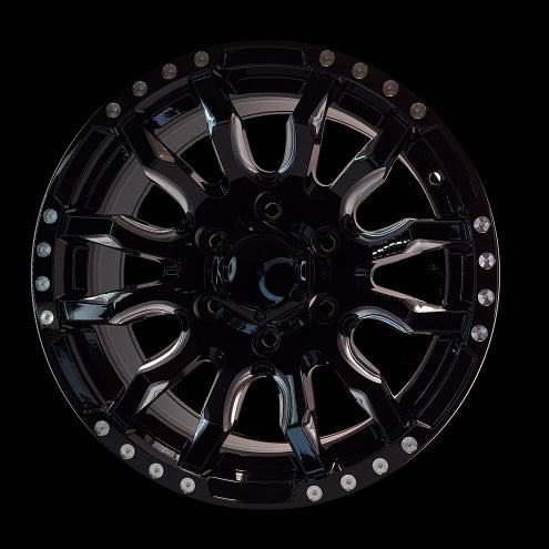 ARO 16X8.0" 6X139.7 ET0 YL8897 BLACK+ MILL+ DOTS (SET DE 4 LLANTAS)
